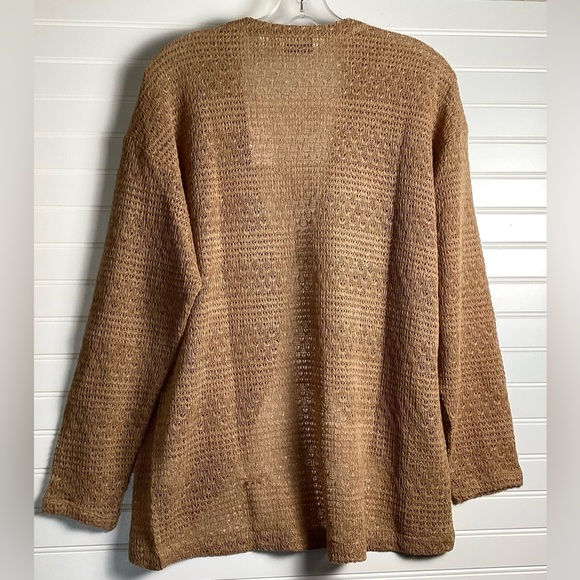 D&CO NWT Open front Knit Cardigan Size Small green/ Tan. - Picture 10 of 14